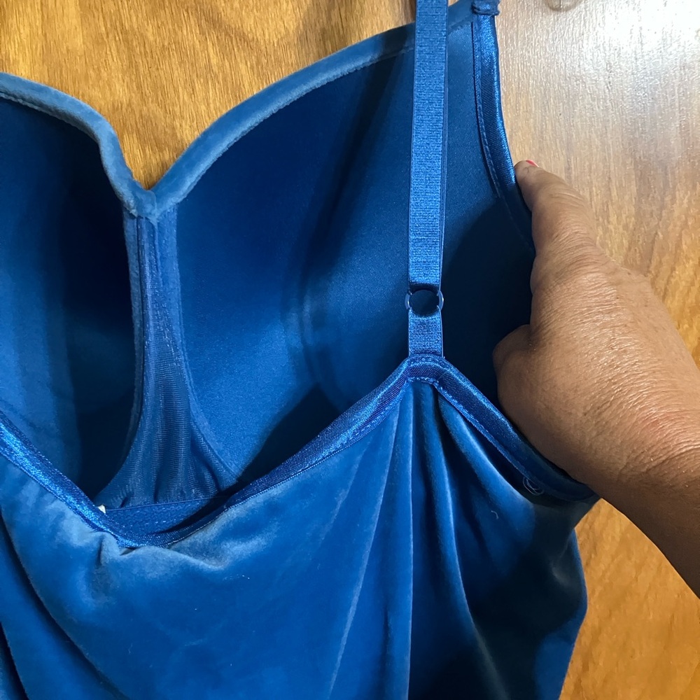 Fashion Bug Royal Blue Velvet Cami with Adjustable Straps - Picture 4 of 4